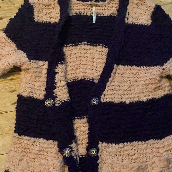 Free People Loose Knit Snap Front Sweater - Picture 5 of 7